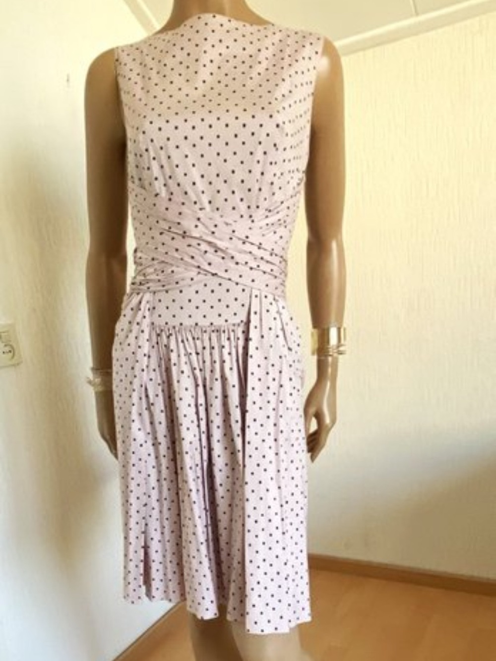 Prada Vintage Pink Squared Polka Dot Dress - Picture 3 of 16